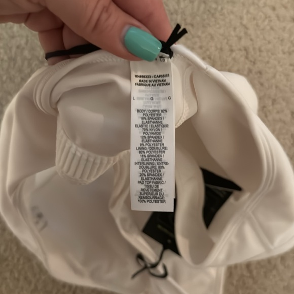 Nike White Swoosh Bra Sz:L - Picture 3 of 5